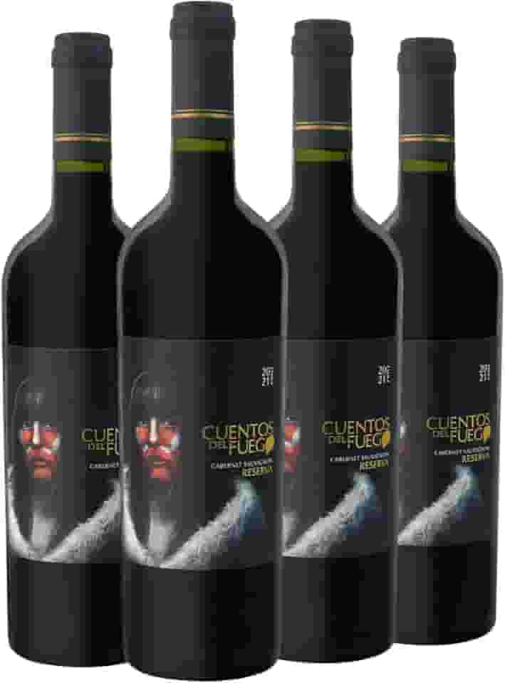 Kit com 4 - Vinhos Chileno Tinto Cabernet Sauvignon Reserva Cuentos Del Fuego 750ml