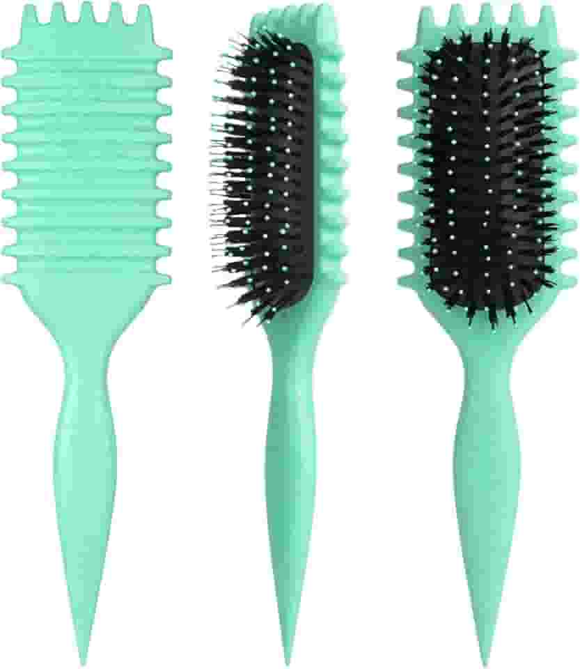 Escova de cabelo encaracolado de nylon premium para modelar e definir cachos com facilidade, perfeita para mulheres e homens (verde)