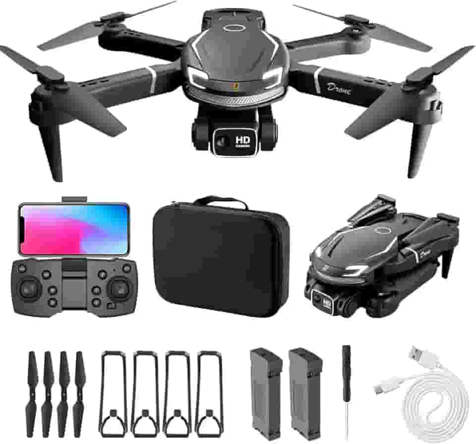Drones V88 com câmera, vídeos 4K HDR, 45 minutos de voo com 2 baterias, mini drone de 250g do tamanho da palma da mão para iniciantes e adultos, retorno inteligente, siga-me, voo em círculo, voo por toque, transmissão WiFi (Preto)