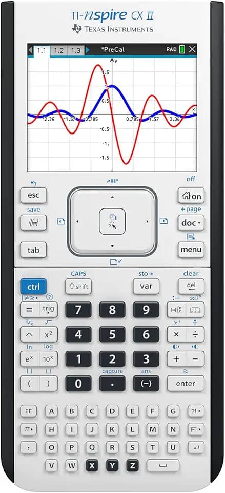 Texas Instruments Calculadora gráfica colorida TI-Nspire CX II com software estudantil (PC/Mac) branca 3,54 x 7,48