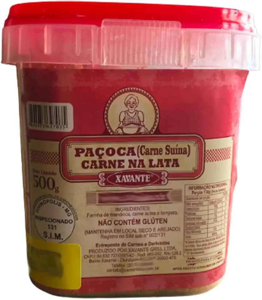 Paçoca Carne na Lata 500 grs Xavante Farofa Temperada
