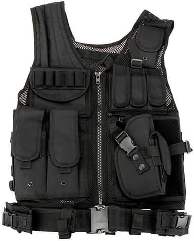 Capa de Colete Tático Modular em Poliéster 600D – Ajustável com Bolsos, Bolsa Removível e Ideal Para Caça, Paintball, Airsoft e Trilha