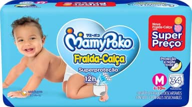 MamyPoko Fralda-Calça Superproteção M 34 Unidades