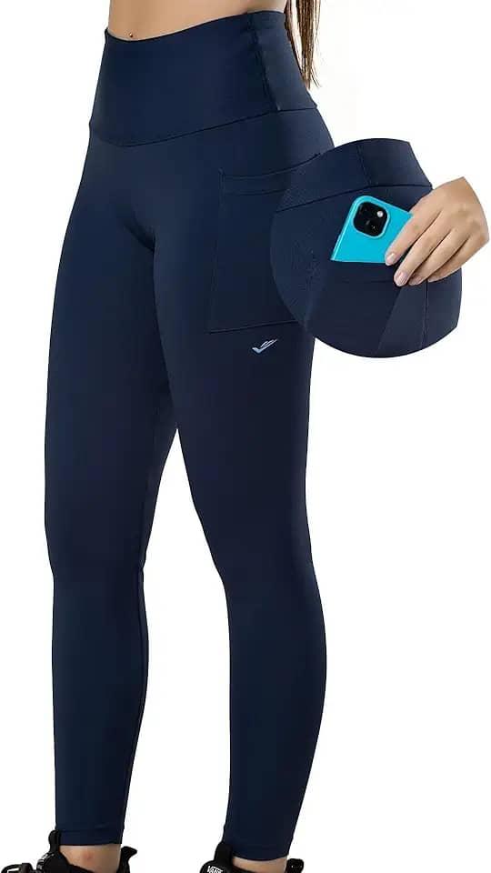 Legging Academia com Bolso Zero Transparência Cós Alto Proteção UV 50+ Poliamida Elite
