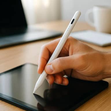 Caneta Touch Premium Stylus Para Ipad E Tablet, Smartphone, Alta Precisão, Ponta Fina, Bateria Recarregável, Marca VARENZIA