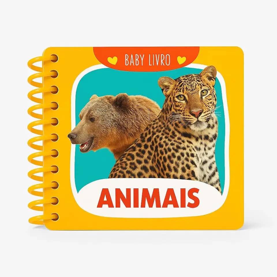 Mini Livros Brinquedos Educativos 2 anos Para Menino e Menina Tema Animais