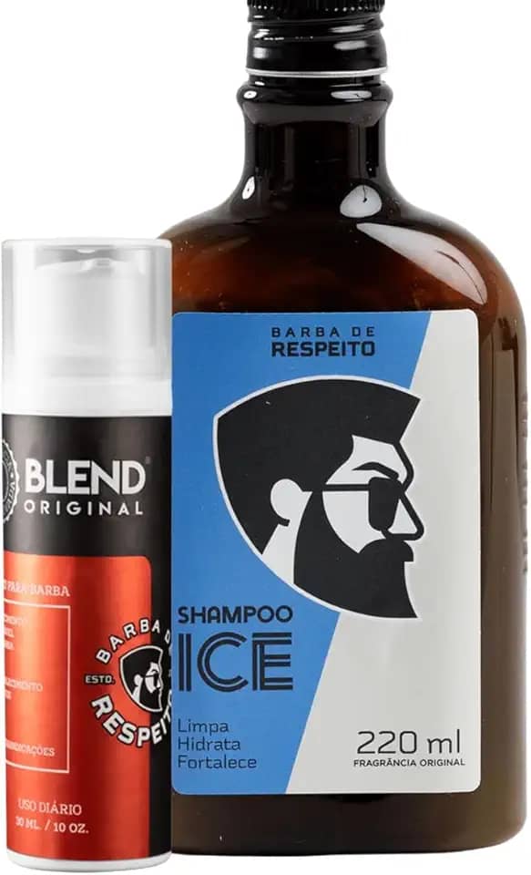 Kit Crescimento Barba Shampoo Ice E Blend Barba De Respeito