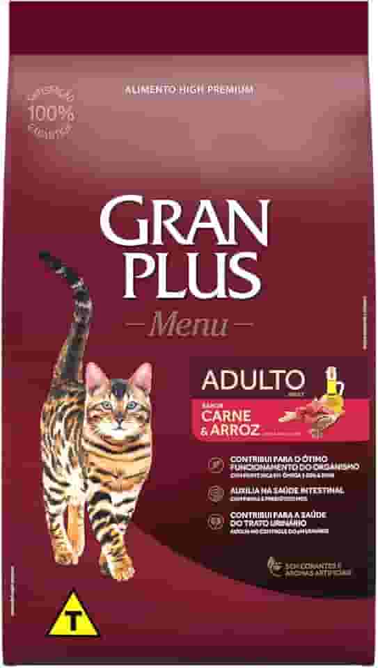 Ração para Gatos Adultos Gran Plus Carne e Arroz 3Kg