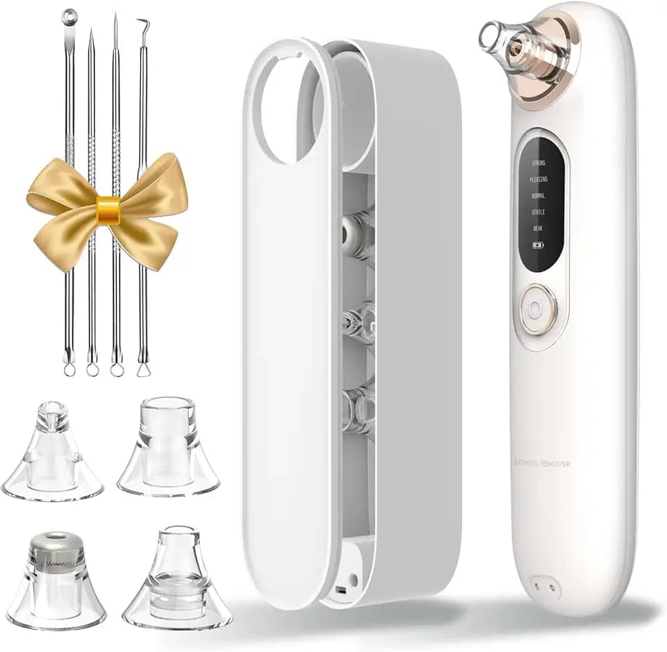 Sugador de Cravos Botahan, Máquina de Beleza para Remoção de Acne com 3 Modos e 6 Pontas de Sucção, Branco