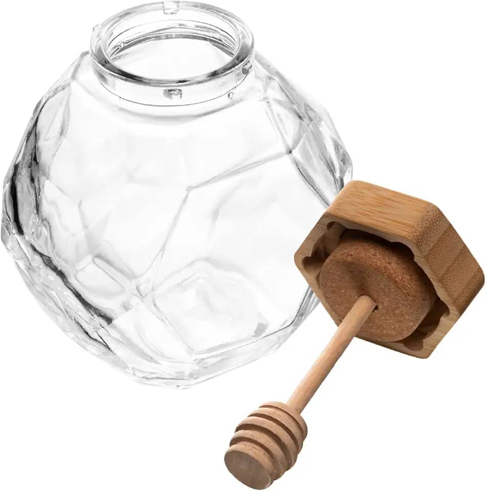 WOLFF - Meleira de Vidro com Pegador e Tampa de Bambu 200ml