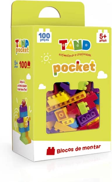 Toyster - Tand Pocket 100 Peças - Blocos de Montar - Estimula Criatividade e Raciocínio - TAND