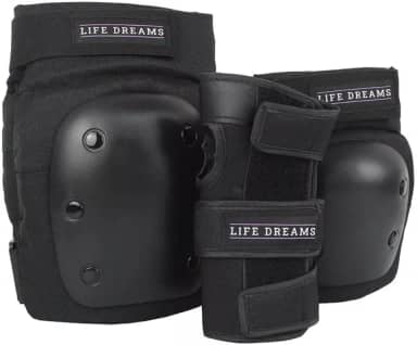 Kit de Proteção Patins Skate Bicicleta Completo Joelheira Cotoveleira Munhequeira Life Dreams (P)