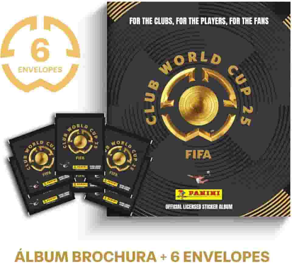 Kit C/ 1 Álbum Brochura + 6 Envelopes de Figurinhas Fifa World Cup 2025