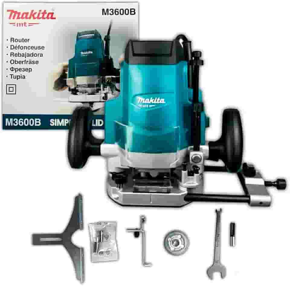 MAKITA Tupia M3600B 12MM 22.000RPM 1650W para Marcenaria c/Maleta + Acessórios Profissional - 110v