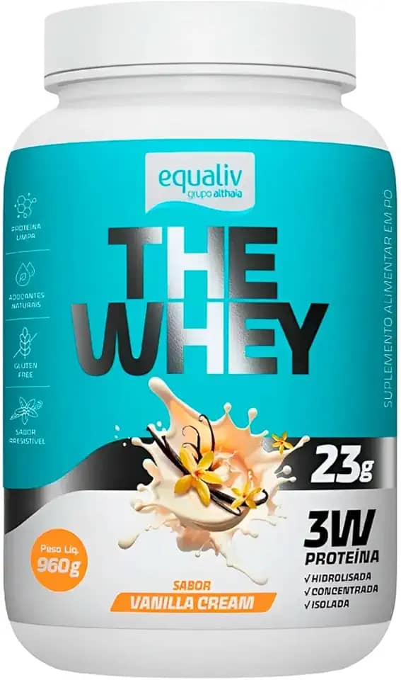 The Whey 3W, Proteína Hidrolisada, Isolada e Concentrada, Sabor Vanilla, 960g -Equaliv
