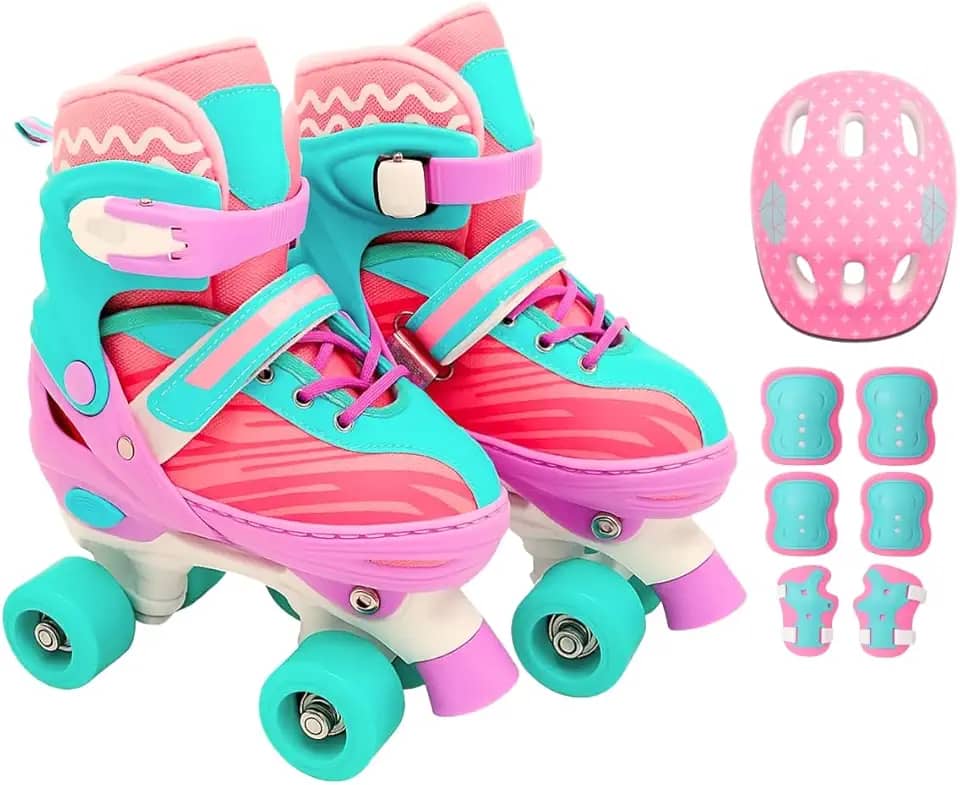 Patins Infantil Roller Ajustável 4 Rodas Rodinha Proteção