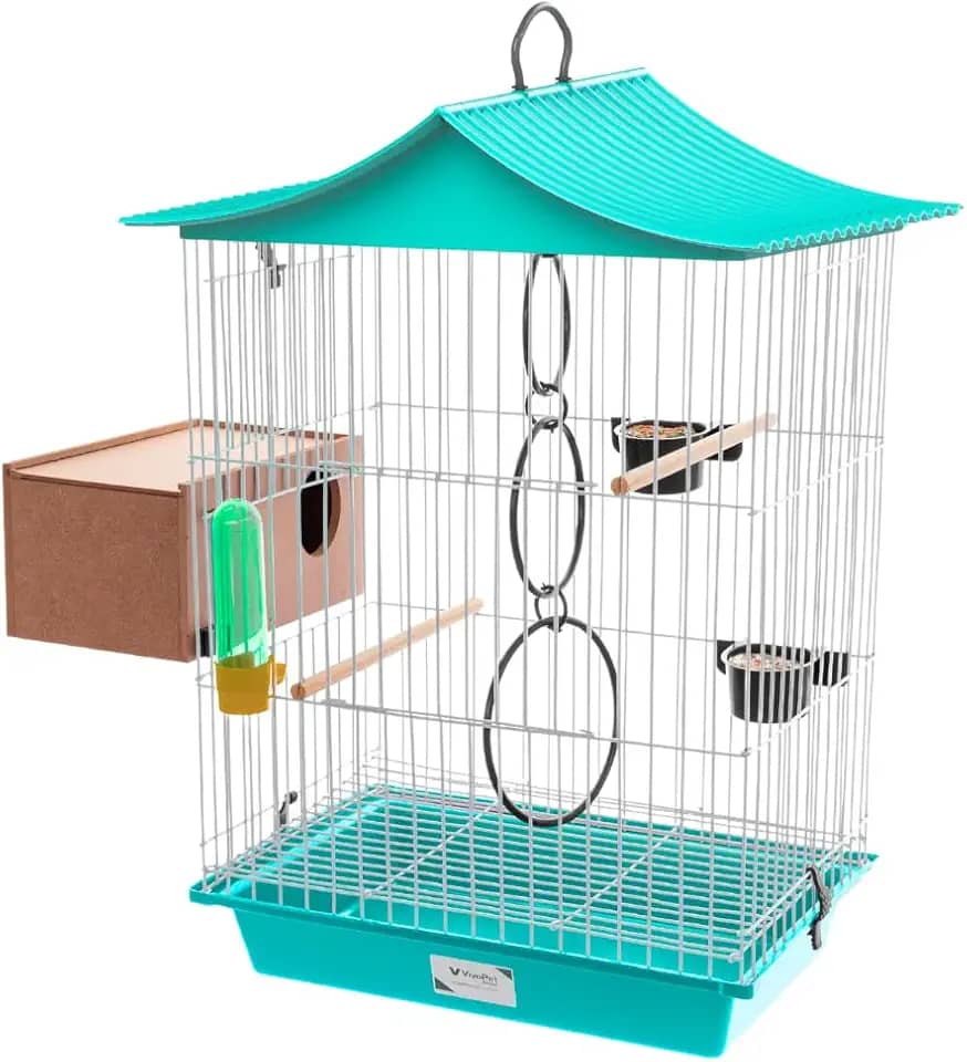 Gaiola Calopsita Agapornis Acessórios Brinquedos Vivopet Epóxi Criadeira com Ninho (Verde)