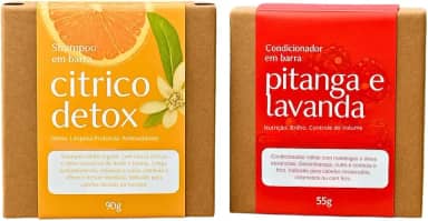 Kit Shampoo e Condicionador em Barra Senhor Saboeiro - Cabelos Oleosos Citrico e Pitanga
