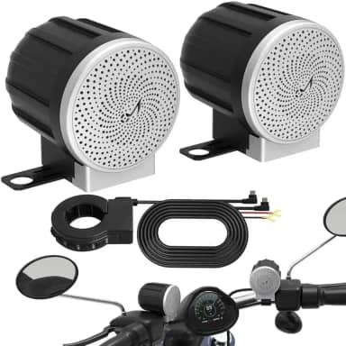 TK-YBX1ZSQ Alto-falantes Bluetooth à prova d'água para motocicleta, sistema de som amplificador de alta potência, alto-falante estéreo de áudio externo de alcance completo para ATV, UTV, quadriciclo