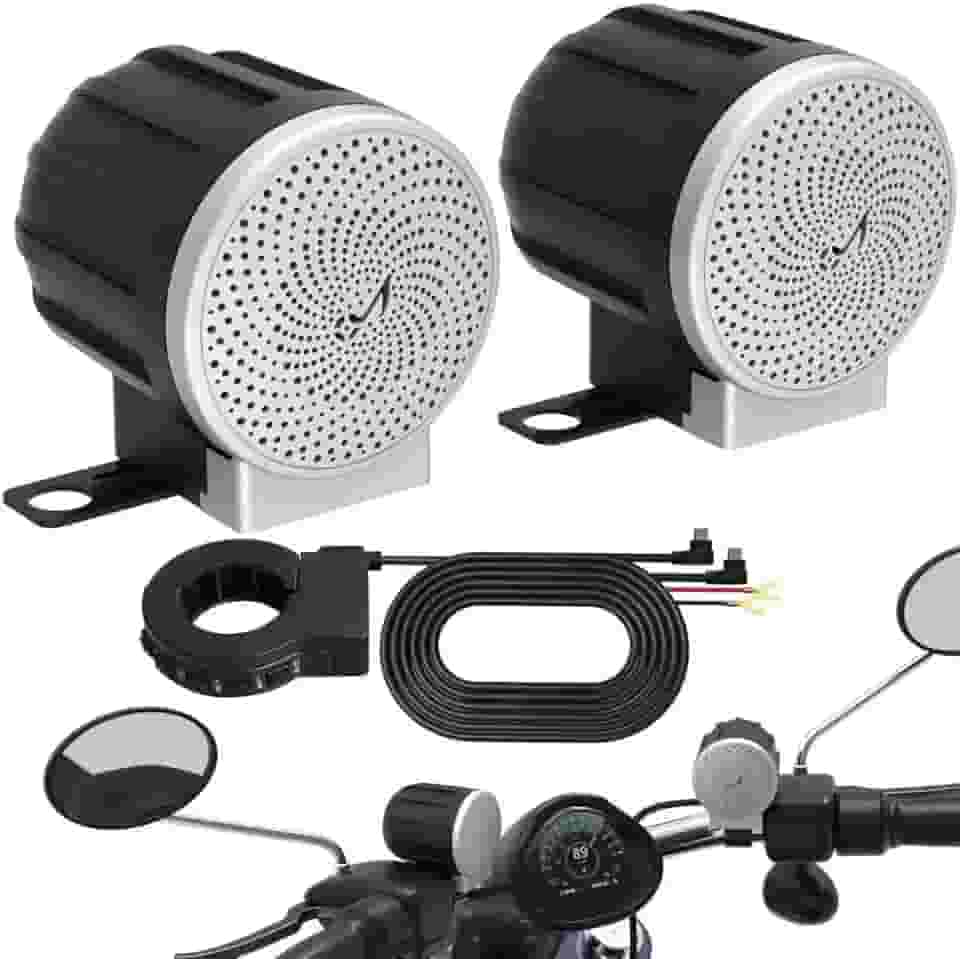 TK-YBX1ZSQ Alto-falantes Bluetooth à prova d'água para motocicleta, sistema de som amplificador de alta potência, alto-falante estéreo de áudio externo de alcance completo para ATV, UTV, quadriciclo