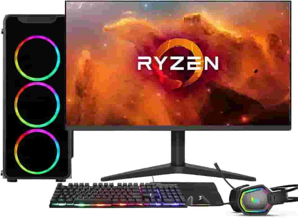 PC Gamer Completo AMD Ryzen 7 5700G, Gráficos Radeon VEGA 8, 16GB DDR4, SSD 512GB, Fonte 500W, Monitor 21.5' 75Hz, 3green Force - 3F-016