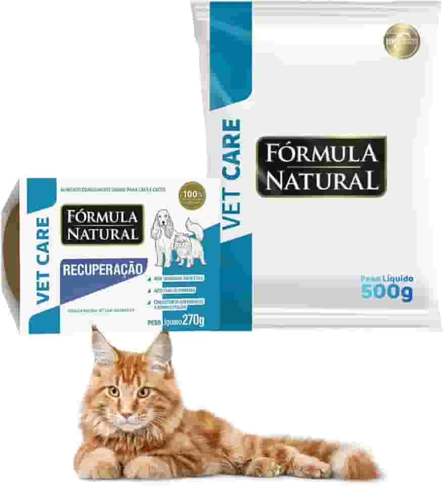 Kit Com Ração Fórmula Natural Urinária 500g + Patê Úmido Vet Care Recuperação 270g Para Gatos