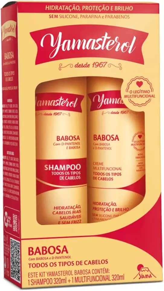 Kit Babosa Shampoo + Creme Multifuncional Capilar Todos Tipos De Cabelo Yama 320ml
