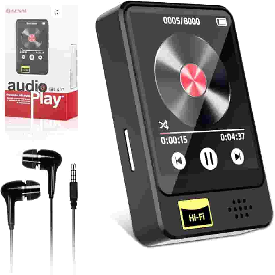 MP3 Player Bluetooth MP4 Player Digital Portátil Bluetooth 5.0 Hi-Fi Som sem Perdas Rádio FM Suporte Cartao de Memoria de Até 128 GB