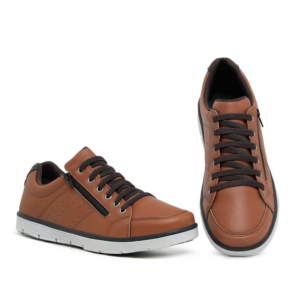 Masculino Sapatênis Casual Social com Zíper e Cadarço Confortável