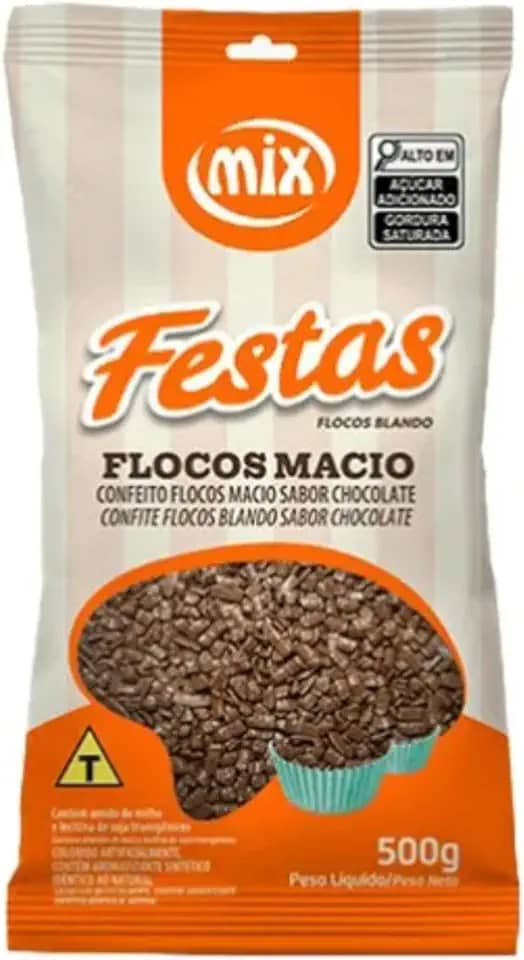 Confeito Fino Granulado Chocolate Flocos Macios Mix 500g