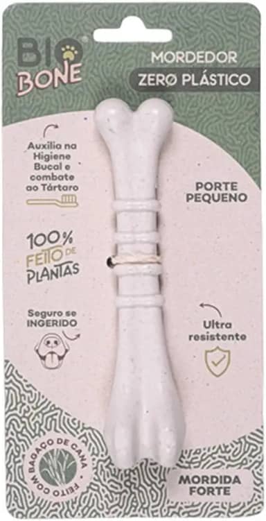 Mordedor Natural Biobone Ossinho Brinquedo Cães Roer Cães Pequeno Mordida Moderada Fibra de Cana de Açucar sem plático