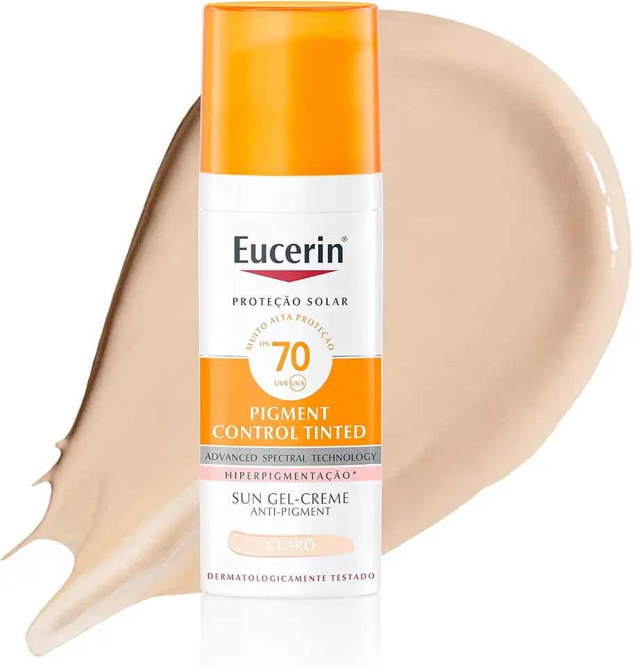 EUCERIN Protetor Solar Facial Antimanchas Com Cor FPS70 50ml, Pigment Control, Proteção UVA, UVB e Luz Visível, Thiamidol