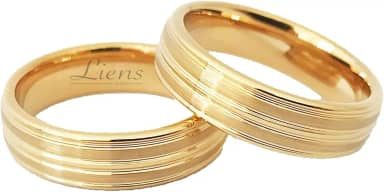 Par de Alianças Casamento Tungstênio Folheada Banhada Ouro 18K Amor Eterno 6mm