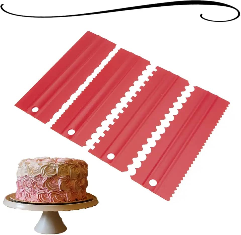 KIT 4 ESPÁTULAS DECORATIVAS PLÁSTICAS PARA CONFEITARIA