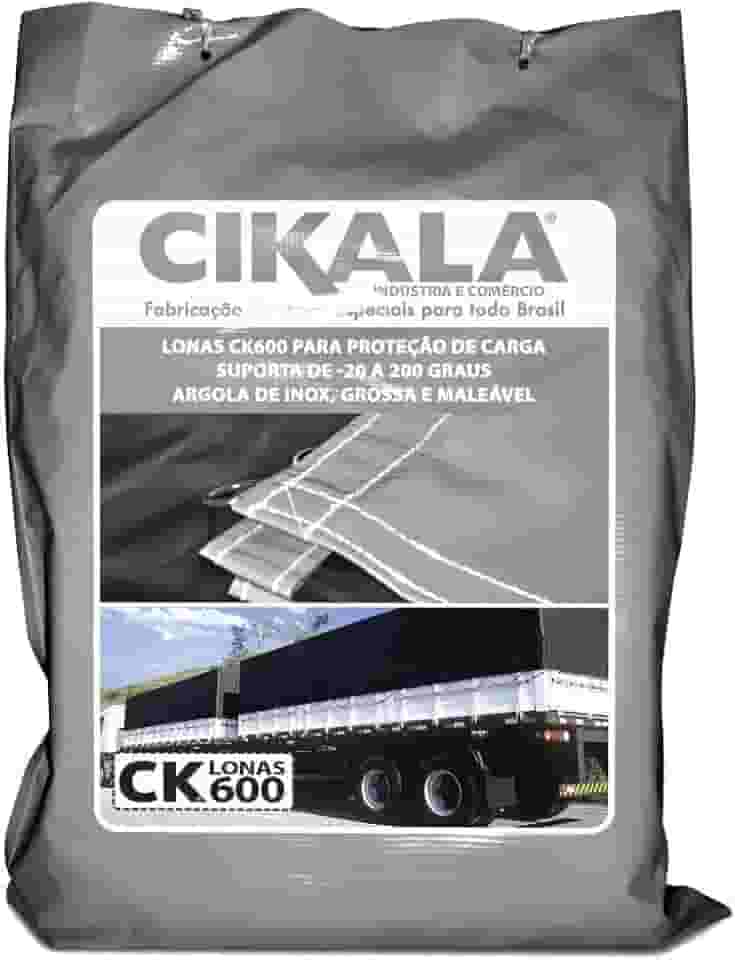 Lona para Caminhão 2x2 M Cinza CK600 Micras em PVC Emborrachado – Impermeável, Meia Argola Resistência e Segurança para Grandes Cargas