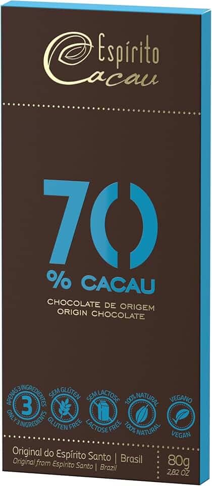 Chocolate 70% Cacau Vegano Espírito Cacau 80g