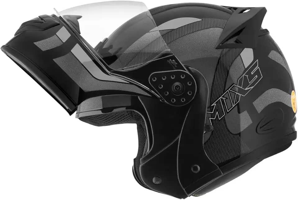 Capacete de Moto Mixs MX Gladiator Articulado Escamoteável Robocop