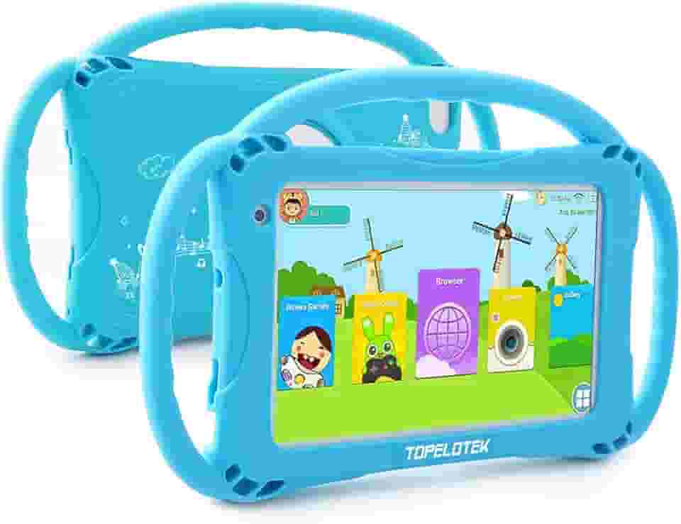 Tablet infantil Android de 7 polegadas, tablet infantil de 32 GB, tablet para crianças, aplicativo pré-instalado e controle dos pais, crianças, educação, tablet, WiFi, câmera à prova de crianças com alça, Netflix, YouTube para idades de 3 a 14 anos
