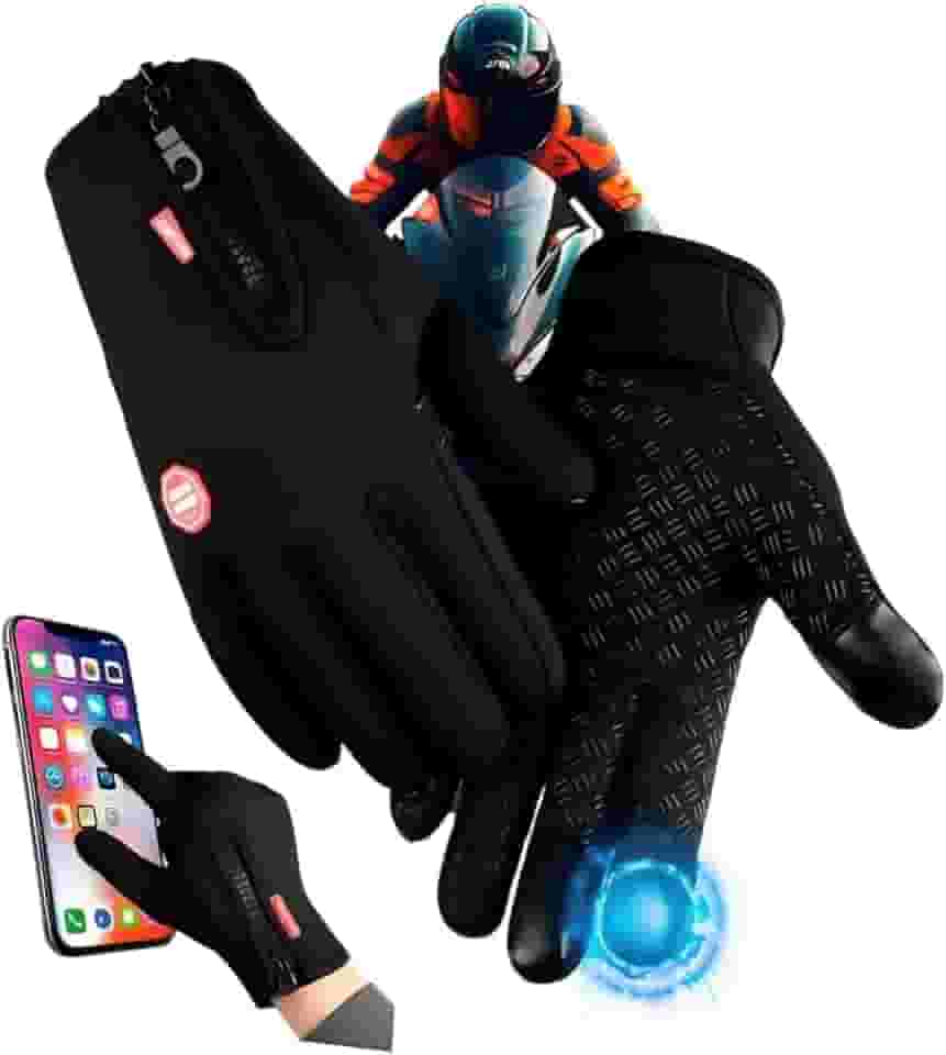Luva Térmica Impermeável Touch Screen – Premium Antifrio para Motociclista, Bike e Motoboy com Proteção e Conforto