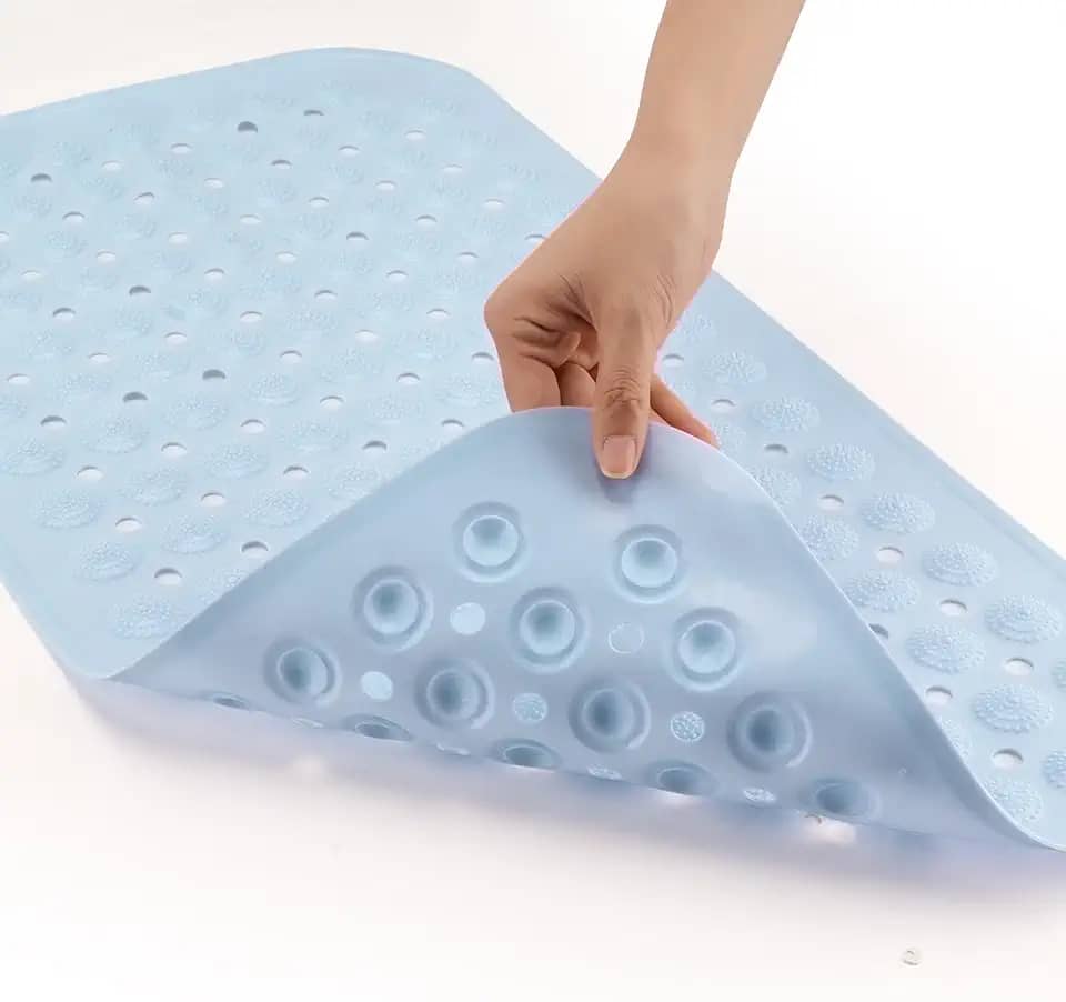 Tapete Antiderrapante para Banheiro 36x71cm com Ventosas - Lavável na Máquina, Ideal para Box de Banheiro e Piso de Banheira