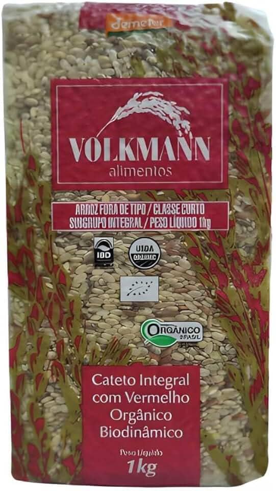 Arroz Cateto Integral Orgânico Vermelho Biodinâmico 1kg - Volkmann