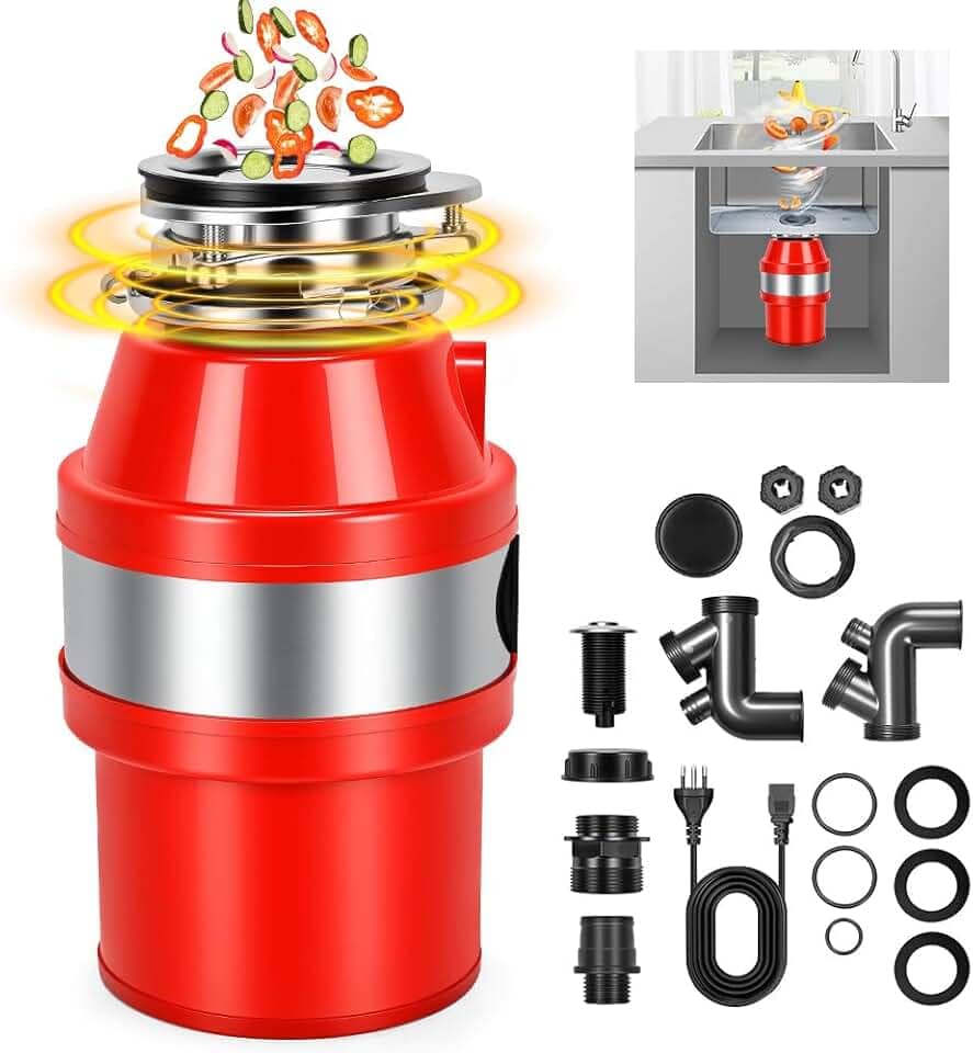 Triturador de lixo, Alimentação Contínua de 1/2 HP 560W (110V), Alimentos Pia, Descarte de lixo Triturador, Resíduos de Alimentos de Contínua com Interruptor de Ar