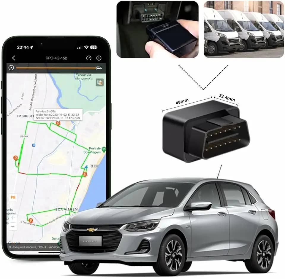 BrasilSAT - Rastreador Veicular Para Carros Com Chip M2m E Aplicativo Em Tempo Real Com Instalação Rapida, Instale Voce mesmo!