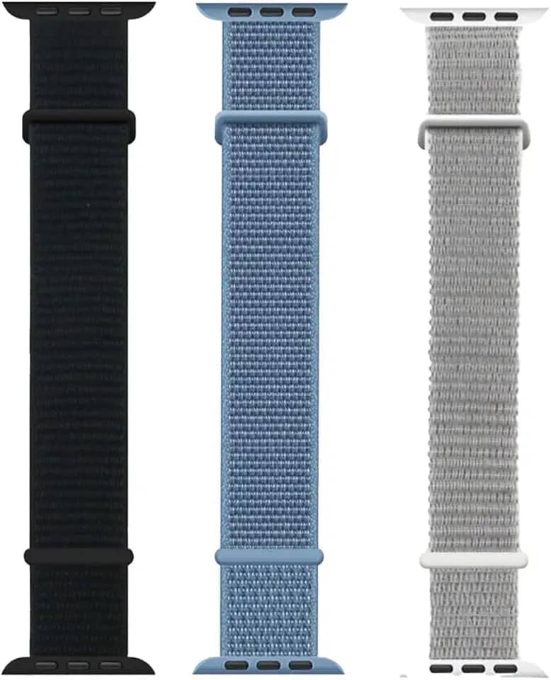 Kit 3 Pulseiras Esportiva de Nylon Estilo Loop Cores Vivas para Watch Series 7 8 9 e Ultra Ultra 2