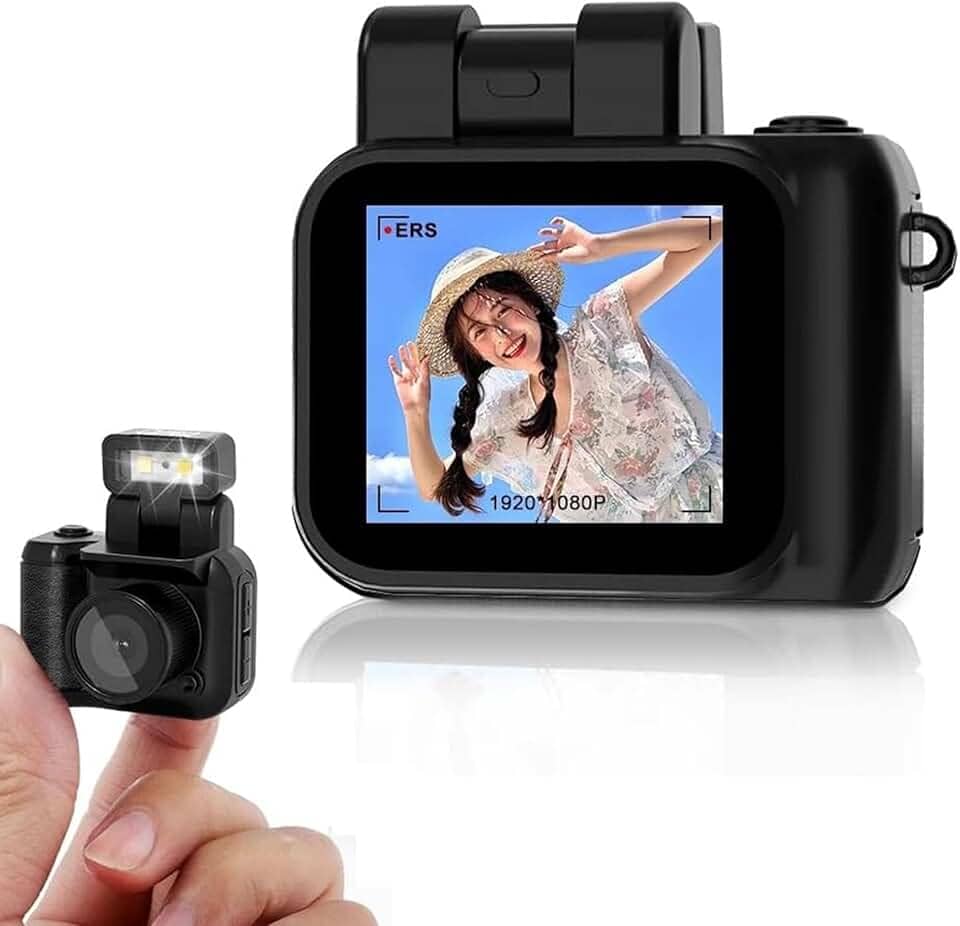 Mini Câmera Chaveiro, Câmera 1080P HD Pocket Buddy, a Menor Câmera do Mundo, Câmera Fotográfica e de Vídeo KeyCam Com 6 Filtros, Bateria de 100 Minutos, para (Com cartão de