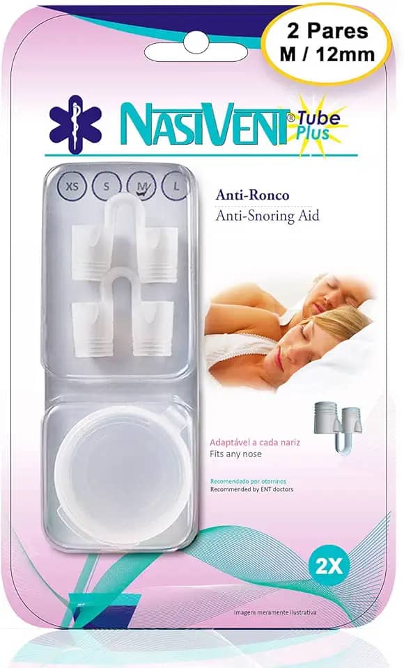NASIVENT PREMIUM - Anti-Ronco - Dilatador Nasal - Inovação única de trava patenteada - Em silicone medicinal de altíssima qualidade (2 pares tamanho M)
