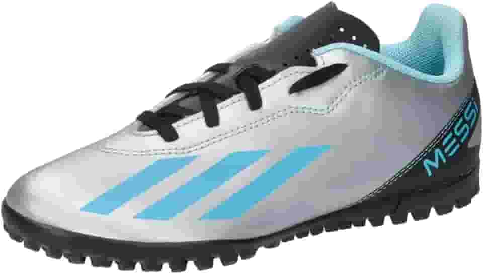 Chuteira Adidas X Crazyfast Messi.4 TF Infantil Original (Silver Met Bliss Blue Core Black, BR, Criança de 4 a 8 anos, Numérico, 26)