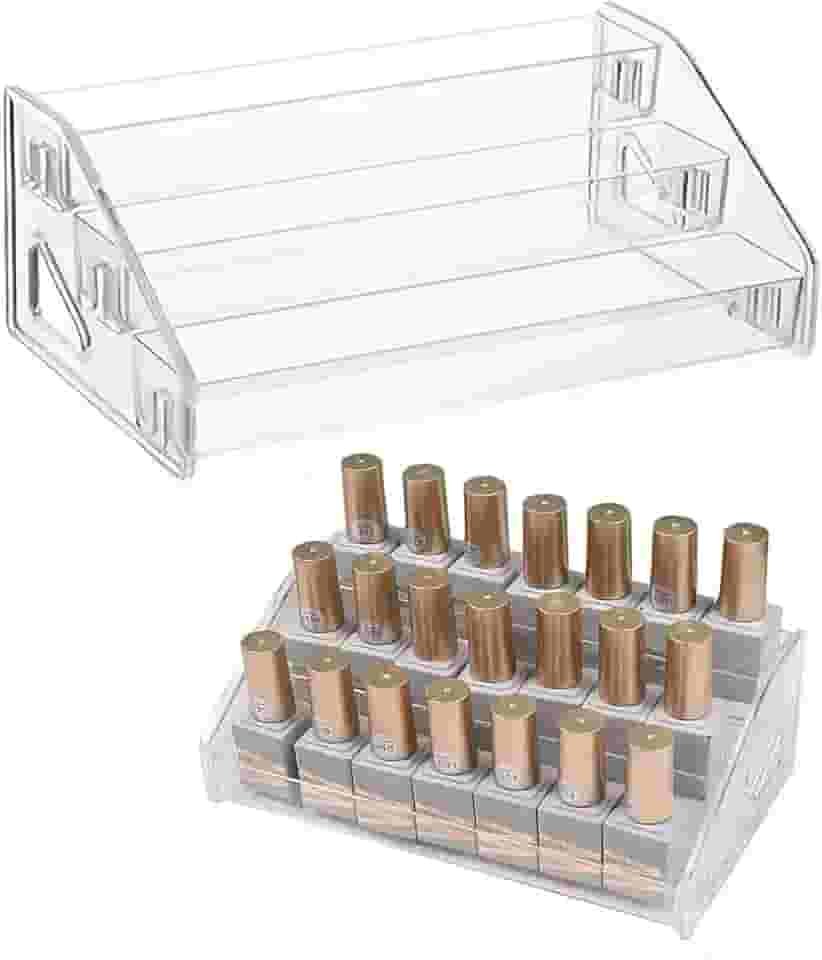 Organizador De Cosméticos Porta Maquiagem Batom com 3 Prateleiras em Acrílico