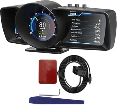 Smart Car 8.9 cm Tela Tripla OBD2+GPS HUD Head-Up Display RPM Velocímetro Medidor LCD No Carro Modificação Computador OBD GPS Sistema Duplo