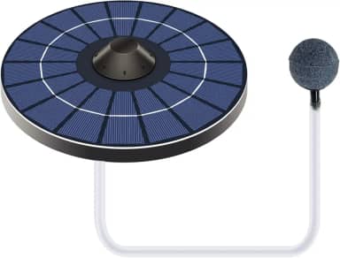 Aerador Solar Pond Bomba de oxigênio com mangueira de ar e pedra de bolha Aerador flutuante de lagoa de água Oxigenador de tanque de peixes para fonte de banho de pássaros Circulação de água de lagoa